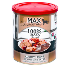 MAX konzerva 800g kocky prémiovej svaloviny s pečeňou